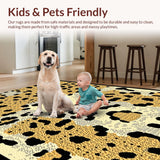 Ultra Soft Area Rug, Non Slip, Stain Resistant, Washable Area Rugs for Living Room, Bedroom, Elegant Soft Toned Print Fusion(Beige)
