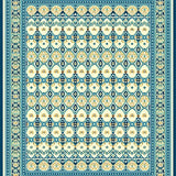 Ultra Soft Area Rug, Non Slip, Stain Resistant, Washable Area Rugs for Living Room, Bedroom, Symmetrical Trellis for Living(Blue)