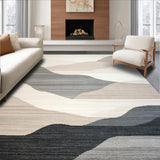Ultra Soft Area Rug, Non Slip, Stain Resistant, Washable Area Rugs for Living Room, Bedroom, Elegant Neutral Tones Geometric Motif(Beige)