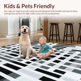 Ultra Soft Area Rug, Non Slip, Stain Resistant, Washable Area Rugs for Living Room, Bedroom, Bold Contemporary Patterned Statement(Gray)