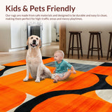 Ultra Soft Area Rug, Non Slip, Stain Resistant, Washable Area Rugs for Living Room, Bedroom, Striking Orange Minimalist Tapestry(Orange)
