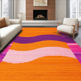 Ultra Soft Area Rug, Non Slip, Stain Resistant, Washable Area Rugs for Living Room, Bedroom, Colorful Contemporary Ethnic Fusion(Orange)