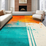 Ultra Soft Area Rug, Non Slip, Stain Resistant, Washable Area Rugs for Living Room, Bedroom, Chic Abstract Paint Splatter Style(Orange)