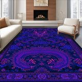 Ultra Soft Area Rug, Non Slip, Stain Resistant, Washable Area Rugs for Living Room, Bedroom, Contemporary Bold Dragon Imagery(Purple)
