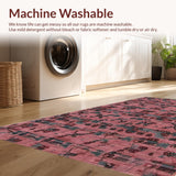 Ultra Soft Area Rug, Non Slip, Stain Resistant, Washable Area Rugs for Living Room, Bedroom, Cute Pink Ribbon and Cherry Bomb Rug Design(Pink)