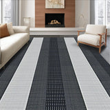 Ultra Soft Area Rug, Non Slip, Stain Resistant, Washable Area Rugs for Living Room, Bedroom, Sophisticated Monochrome Geometry(Black)