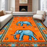 Ultra Soft Area Rug, Non Slip, Stain Resistant, Washable Area Rugs for Living Room, Bedroom, Charming Color Splash Medallion(Orange)