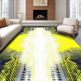 Ultra Soft Area Rug, Non Slip, Stain Resistant, Washable Area Rugs for Living Room, Bedroom, Vibrant Sunburst Patterned Mat(Yellow)