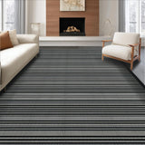 Ultra Soft Area Rug, Non Slip, Stain Resistant, Washable Area Rugs for Living Room, Bedroom, Graphic Striped Rug Black and White Low Pile Floor Covering(Black)
