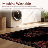 Ultra Soft Area Rug, Non Slip, Stain Resistant, Washable Area Rugs for Living Room, Bedroom, Mysterious Grunge Skull Pattern(Black)