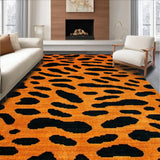 Ultra Soft Area Rug, Non Slip, Stain Resistant, Washable Area Rugs for Living Room, Bedroom, Chic Wild Aesthetic Expression(Orange)