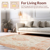 Ultra Soft Area Rug, Non Slip, Stain Resistant, Washable Area Rugs for Living Room, Bedroom, Print Area for Inside Door Entrance(Orange)