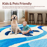 Ultra Soft Area Rug, Non Slip, Stain Resistant, Washable Area Rugs for Living Room, Bedroom, Nautical Blue Ocean Living Room Washable Carpet(Blue)