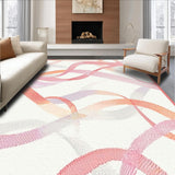Ultra Soft Area Rug, Non Slip, Stain Resistant, Washable Area Rugs for Living Room, Bedroom, Playful Bow Outline Rug Highlighting Curvy Ribbons and Coquette Charm(Pink)