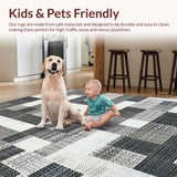 Ultra Soft Area Rug, Non Slip, Stain Resistant, Washable Area Rugs for Living Room, Bedroom, Modern Black And White Rug: Black White Door Mat(Gray)