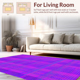 Ultra Soft Area Rug, Non Slip, Stain Resistant, Washable Area Rugs for Living Room, Bedroom, Lively Circular Kaleidoscope Effect(Purple)