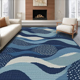 Ultra Soft Area Rug, Non Slip, Stain Resistant, Washable Area Rugs for Living Room, Bedroom, Tropical Coral Geometric Artistry(Blue)