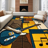 Ultra Soft Area Rug, Non Slip, Stain Resistant, Washable Area Rugs for Living Room, Bedroom, Chic Striking Melody Inspired Theme(Brown)