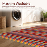 Ultra Soft Area Rug, Non Slip, Stain Resistant, Washable Area Rugs for Living Room, Bedroom, Warm Country Style Doorway Accent Jute Carpet(Red)