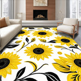 Ultra Soft Area Rug, Non Slip, Stain Resistant, Washable Area Rugs for Living Room, Bedroom, Luxurious Colorful Round Arrangement(Yellow)