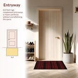 Ultra Soft Area Rug, Non Slip, Stain Resistant, Washable Area Rugs for Living Room, Bedroom, Dynamic Modern Abstract Design(Red)