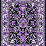 Ultra Soft Area Rug, Non Slip, Stain Resistant, Washable Area Rugs for Living Room, Bedroom, Ornate Floral Cat Scratch(Purple)