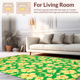 Ultra Soft Area Rug, Non Slip, Stain Resistant, Washable Area Rugs for Living Room, Bedroom, Fresh Three-Dimensional Blossom Style(Green)