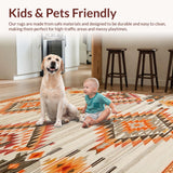 Ultra Soft Area Rug, Non Slip, Stain Resistant, Washable Area Rugs for Living Room, Bedroom, Striking Ogee Pattern in Neutral Palette(Beige)