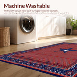 Ultra Soft Area Rug, Non Slip, Stain Resistant, Washable Area Rugs for Living Room, Bedroom, Charming Multi-Hued Rustic Appeal(Red)