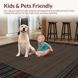 Ultra Soft Area Rug, Non Slip, Stain Resistant, Washable Area Rugs for Living Room, Bedroom, Luxe Grizzly Brown Textured Style(Brown)