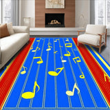 Ultra Soft Area Rug, Non Slip, Stain Resistant, Washable Area Rugs for Living Room, Bedroom, Elementary Rainbow Melody Style(Blue)