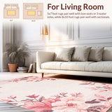 Ultra Soft Area Rug, Non Slip, Stain Resistant, Washable Area Rugs for Living Room, Bedroom, Fluffy Rose Minimalist Style(Pink)