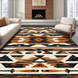 Ultra Soft Area Rug, Non Slip, Stain Resistant, Washable Area Rugs for Living Room, Bedroom, Earthy Toned Tribal Aesthetic(Brown)