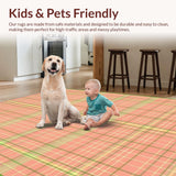 Ultra Soft Area Rug, Non Slip, Stain Resistant, Washable Area Rugs for Living Room, Bedroom, Stylish Light Green Graphic Pattern(Red)
