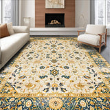 Ultra Soft Area Rug, Non Slip, Stain Resistant, Washable Area Rugs for Living Room, Bedroom, Chic Minimalist Floral Arrangement(Beige)