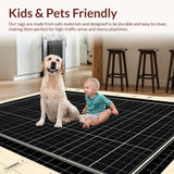 Ultra Soft Area Rug, Non Slip, Stain Resistant, Washable Area Rugs for Living Room, Bedroom, Quirky Black and White Learning Canvas(Gray)