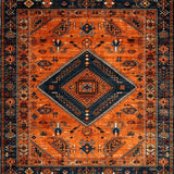 Ultra Soft Area Rug, Non Slip, Stain Resistant, Washable Area Rugs for Living Room, Bedroom, Vibrant Rustic Abstract Aesthetic(Orange)