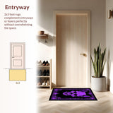 Ultra Soft Area Rug, Non Slip, Stain Resistant, Washable Area Rugs for Living Room, Bedroom, Witch Board Black Elegance(Purple)