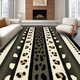 Ultra Soft Area Rug, Non Slip, Stain Resistant, Washable Area Rugs for Living Room, Bedroom, Black and Cream Animal Print Entryway Carpet(Beige)