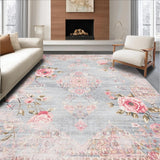 Ultra Soft Area Rug, Non Slip, Stain Resistant, Washable Area Rugs for Living Room, Bedroom, Striking Vibrant Diamond Arrangement(Gray)