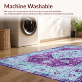 Ultra Soft Area Rug, Non Slip, Stain Resistant, Washable Area Rugs for Living Room, Bedroom, Transitional Earth Tone Composition(Purple)
