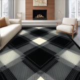 Ultra Soft Area Rug, Non Slip, Stain Resistant, Washable Area Rugs for Living Room, Bedroom, Stylish Minimalist Lattice Motif(Beige)