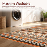 Ultra Soft Area Rug, Non Slip, Stain Resistant, Washable Area Rugs for Living Room, Bedroom, Artistic Warm Color Fusion(Orange)