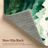 Ultra Soft Area Rug, Non Slip, Stain Resistant, Washable Area Rugs for Living Room, Bedroom, Serene Forest Landscape Visual Appeal(Green)