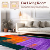 Ultra Soft Area Rug, Non Slip, Stain Resistant, Washable Area Rugs for Living Room, Bedroom, Abstract Splashed Color Rug(Purple)