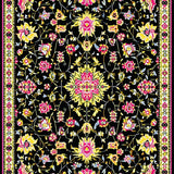 Ultra Soft Area Rug, Non Slip, Stain Resistant, Washable Area Rugs for Living Room, Bedroom, Vibrant Pink and Black Trellis Style(Black)