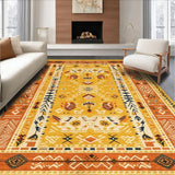Ultra Soft Area Rug, Non Slip, Stain Resistant, Washable Area Rugs for Living Room, Bedroom, Artisanal Crochet Insert Feature(Yellow)