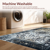 Ultra Soft Area Rug, Non Slip, Stain Resistant, Washable Area Rugs for Living Room, Bedroom, Contemporary Low-Contrast Trellis Style(Gray)