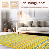 Ultra Soft Area Rug, Non Slip, Stain Resistant, Washable Area Rugs for Living Room, Bedroom, Chic Earthy Tones Design(Yellow)