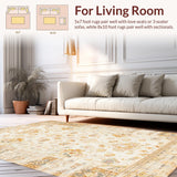 Ultra Soft Area Rug, Non Slip, Stain Resistant, Washable Area Rugs for Living Room, Bedroom, Stylish Soft Natural Palette(Beige)